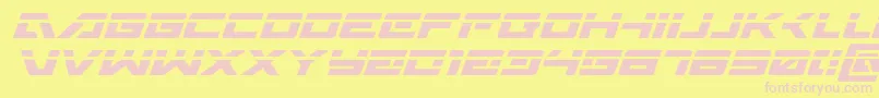 Wildcard31laserital-Schriftart – Rosa Schriften auf gelbem Hintergrund