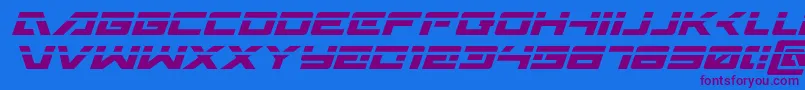 Wildcard31laserital-Schriftart – Violette Schriften auf blauem Hintergrund