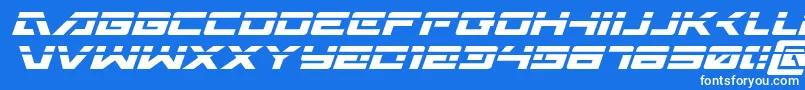 Czcionka Wildcard31laserital – białe czcionki na niebieskim tle