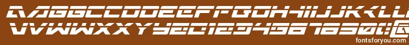 Czcionka Wildcard31laserital – białe czcionki na brązowym tle