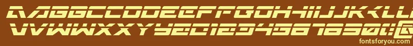 フォントWildcard31laserital – 黄色のフォント、茶色の背景