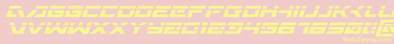 Wildcard31laserital-Schriftart – Gelbe Schriften auf rosa Hintergrund