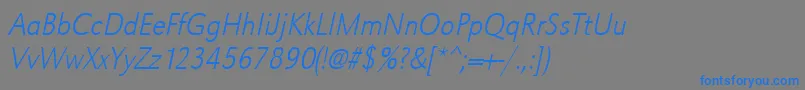 UrwgrotesktextligextnarOblique Font – Blue Fonts on Gray Background