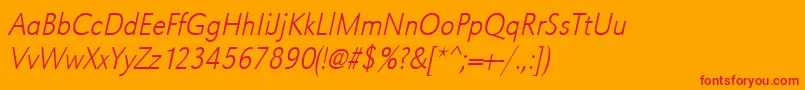 fuente UrwgrotesktextligextnarOblique – Fuentes Rojas Sobre Fondo Naranja