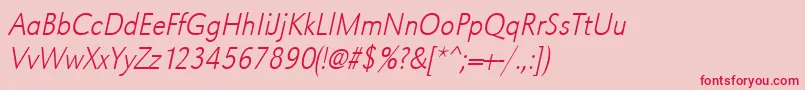 UrwgrotesktextligextnarOblique-Schriftart – Rote Schriften auf rosa Hintergrund