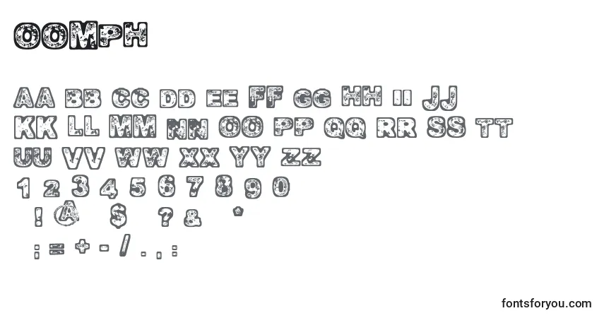 Шрифт Oomph – алфавит, цифры, специальные символы