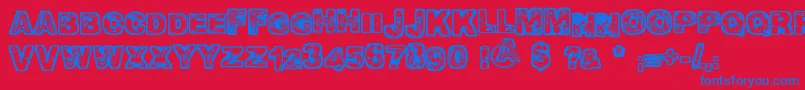 フォントOomph – 赤い背景に青い文字
