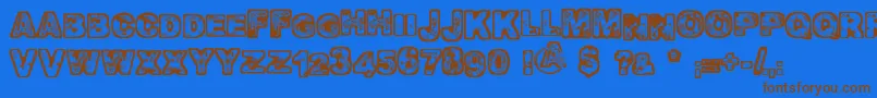 Oomph Font – Brown Fonts on Blue Background