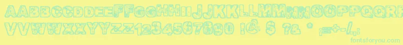 Oomph Font – Green Fonts on Yellow Background