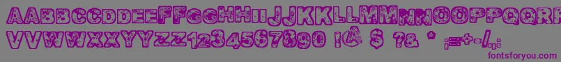 Oomph-fontti – violetit fontit harmaalla taustalla
