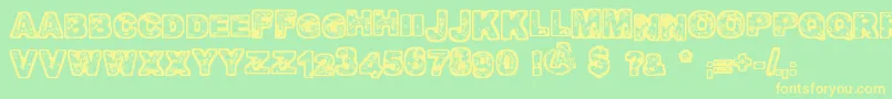 Oomph Font – Yellow Fonts on Green Background