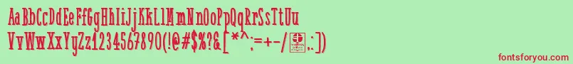 WhiteFestiveShadow Font – Red Fonts on Green Background
