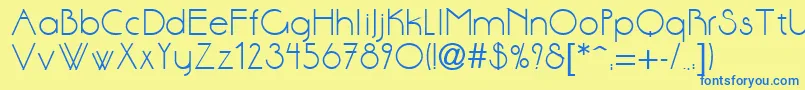 AmorousRegular Font – Blue Fonts on Yellow Background