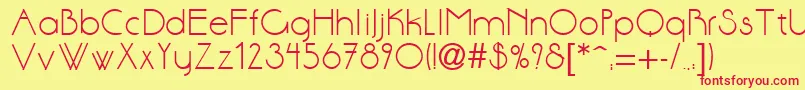 AmorousRegular Font – Red Fonts on Yellow Background