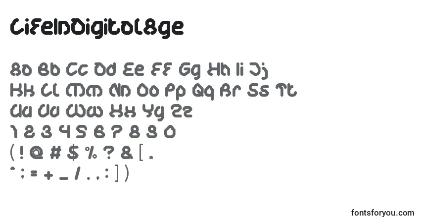Fuente LifeInDigitalAge - alfabeto, números, caracteres especiales