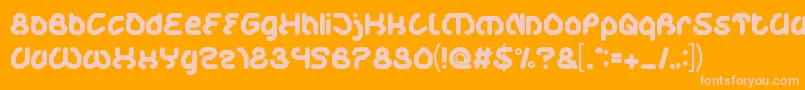 LifeInDigitalAge-fontti – vaaleanpunaiset fontit oranssilla taustalla