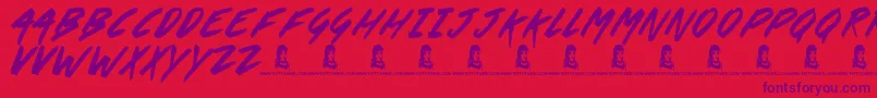 LastFeast-Schriftart – Violette Schriften auf rotem Hintergrund