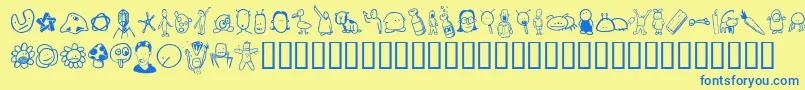 TombatsFour Font – Blue Fonts on Yellow Background