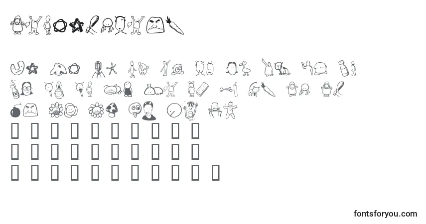 characters of tombatsfour font, letter of tombatsfour font, alphabet of  tombatsfour font