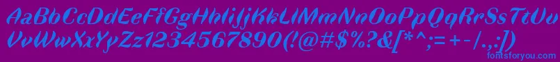 FauneDisplayBoldItalic Font – Blue Fonts on Purple Background