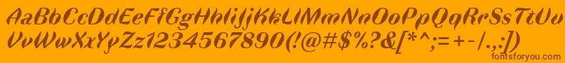 FauneDisplayBoldItalic Font – Brown Fonts on Orange Background