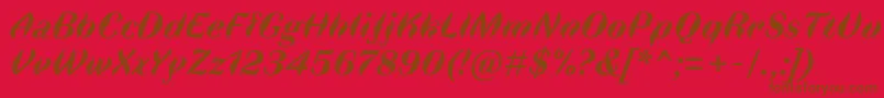 FauneDisplayBoldItalic Font – Brown Fonts on Red Background