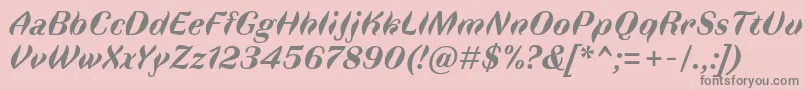 FauneDisplayBoldItalic Font – Gray Fonts on Pink Background