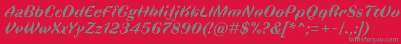 FauneDisplayBoldItalic Font – Gray Fonts on Red Background