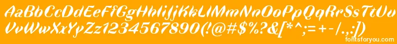 FauneDisplayBoldItalic Font – White Fonts on Orange Background