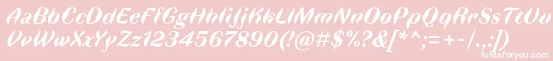 FauneDisplayBoldItalic Font – White Fonts on Pink Background