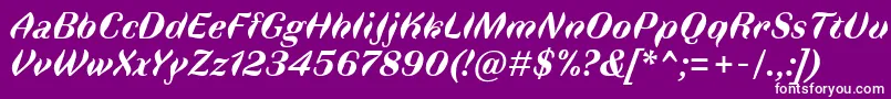 FauneDisplayBoldItalic Font – White Fonts on Purple Background