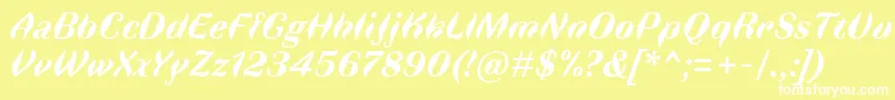 FauneDisplayBoldItalic Font – White Fonts on Yellow Background