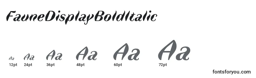 FauneDisplayBoldItalic Font Sizes