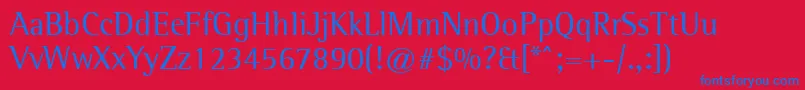 フォントLibreSemiSerifSsi – 赤い背景に青い文字