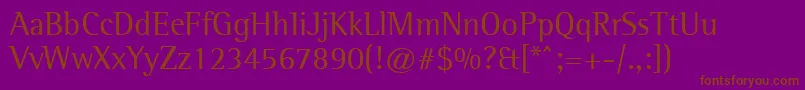 フォントLibreSemiSerifSsi – 紫色の背景に茶色のフォント
