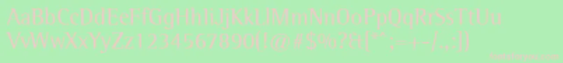 フォントLibreSemiSerifSsi – 緑の背景にピンクのフォント