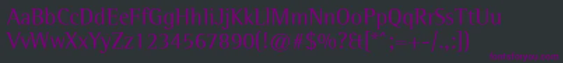 フォントLibreSemiSerifSsi – 黒い背景に紫のフォント