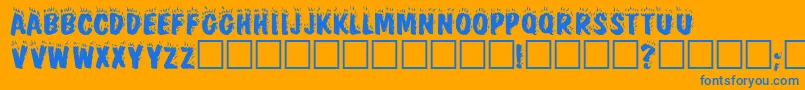 CracklingPlain-Schriftart – Blaue Schriften auf orangefarbenem Hintergrund