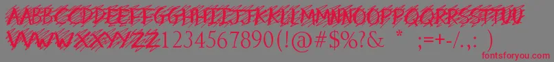 Czcionka MyMistake – czerwone czcionki na szarym tle