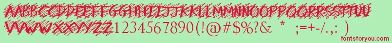 Czcionka MyMistake – czerwone czcionki na zielonym tle