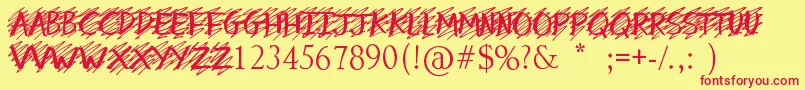 MyMistake-Schriftart – Rote Schriften auf gelbem Hintergrund