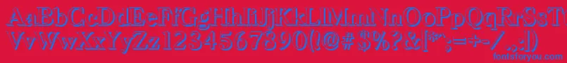 HorshamshadowRegular Font – Blue Fonts on Red Background