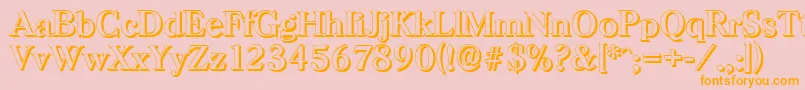 HorshamshadowRegular Font – Orange Fonts on Pink Background