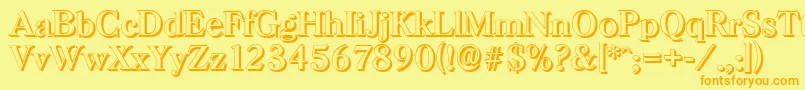 HorshamshadowRegular Font – Orange Fonts on Yellow Background