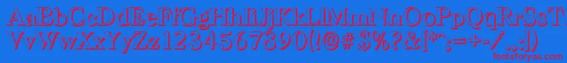 HorshamshadowRegular Font – Red Fonts on Blue Background