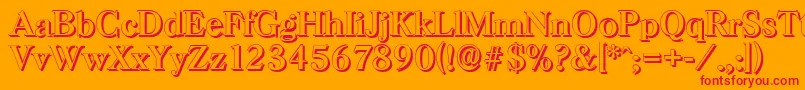 HorshamshadowRegular Font – Red Fonts on Orange Background