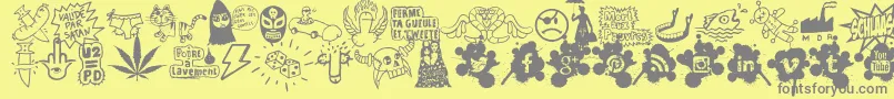 Fonte WcSchlaasss – fontes cinzas em um fundo amarelo