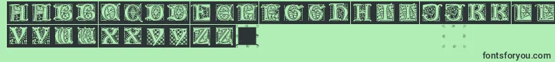Lombardicaps-fontti – mustat fontit vihreällä taustalla