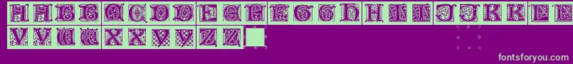 Lombardicaps Font – Green Fonts on Purple Background