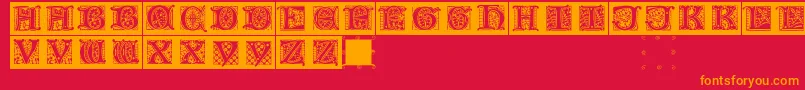 Lombardicaps Font – Orange Fonts on Red Background